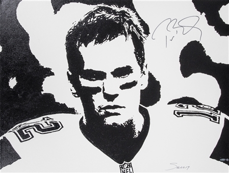Tom Brady Signed 30x40 Original Artwork By Bernard Solco (Steiner)